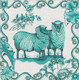 Toile - Green Sheep