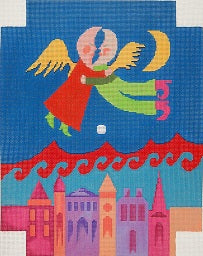 Wall Clock - Moon People Over City