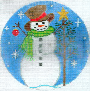 Snowman with Tree and Ornament