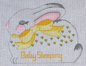 Sleepy Bunny - "Baby Sleeping" - Yellow Bow