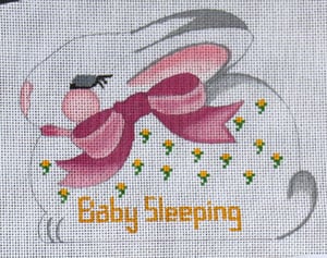 Sleepy Bunny - "Baby Sleeping" - Pink Bow