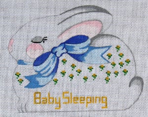 Sleepy Bunny - "Baby Sleeping" - Blue Bow