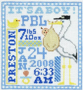 It's a Boy Sampler - Baby Info not included in price
