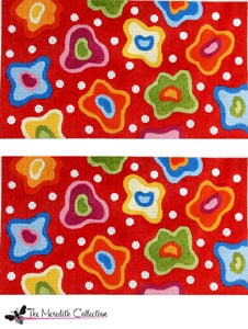 Dotty Floral Red Background