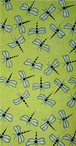 Dragonflies - Lime Background w/ Purple Dots