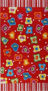 Dotty Floral with Red Background