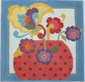 Pink Vase w/ Flowers - 13 Count