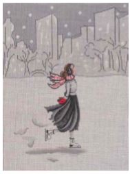Ice Skater with Cityscape