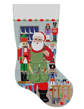 Santa Painting Nutcrackers Stocking