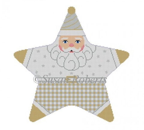 Star Gold Silver Santa Tree Topper