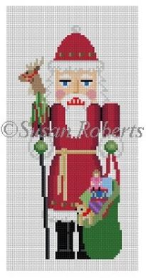 Santa with Reindeer Staff Nutcracker