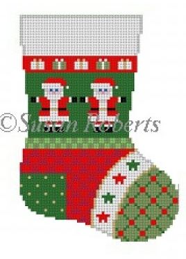 Patchwork Santa Mini Sock