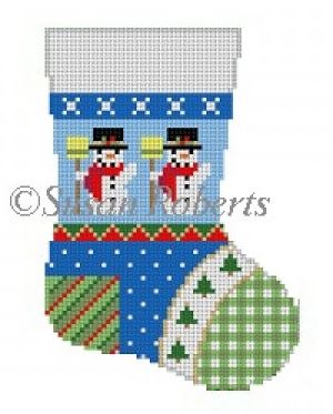 Patchwork Snowman Mini Sock
