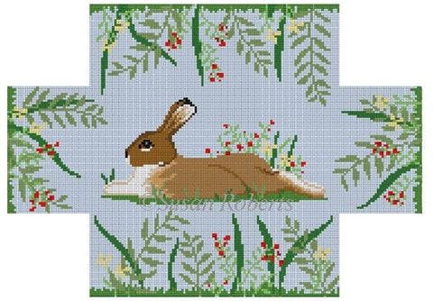 Rabbit in Flowers Brick Cover