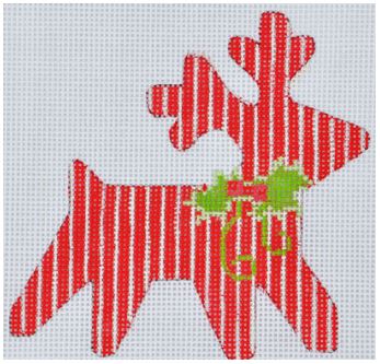 Striped Reindeer Ornament