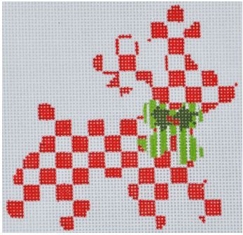Checkered Reindeer Ornament