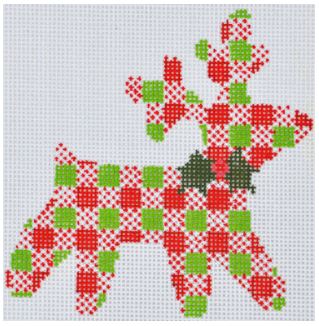 Plaid Reindeer Ornament