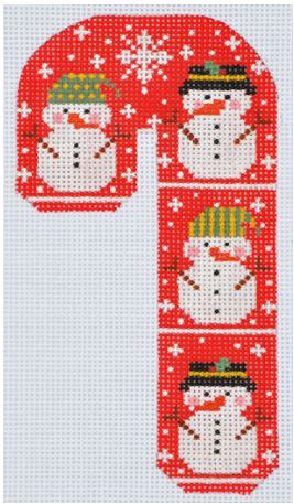 Red Snowman Candy Cane