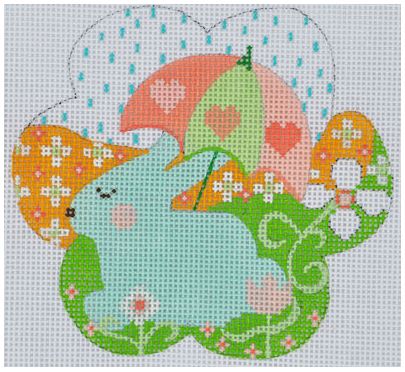 Blue Bunny with Umbrella