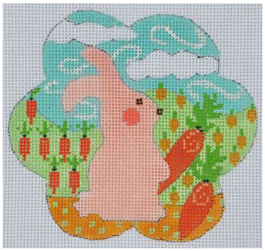 Pink Bunny with Carrots