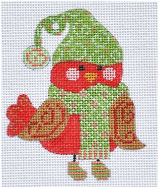 Red Bird with Swirls