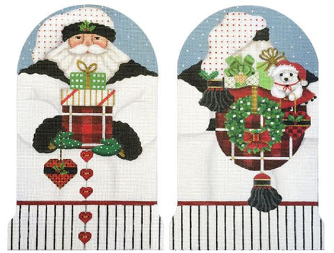 White & Black 2 Sided Santa Dome