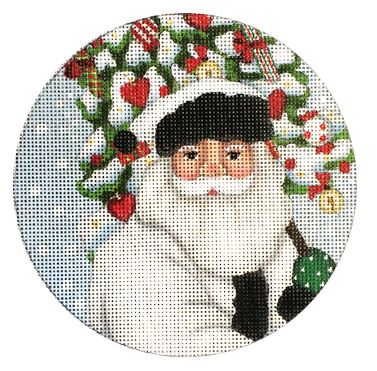 White Santa with Tree Ornament