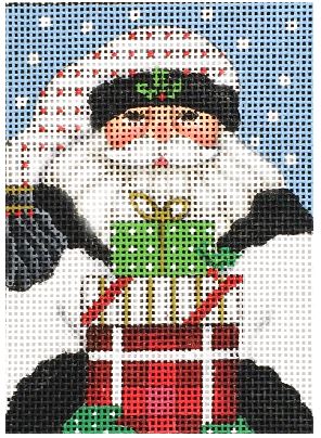 White Santa Square Ornament
