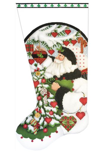 White Santa Christmas Tree Stocking