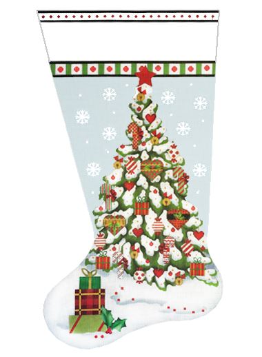 Christmas Heart Tree Stocking