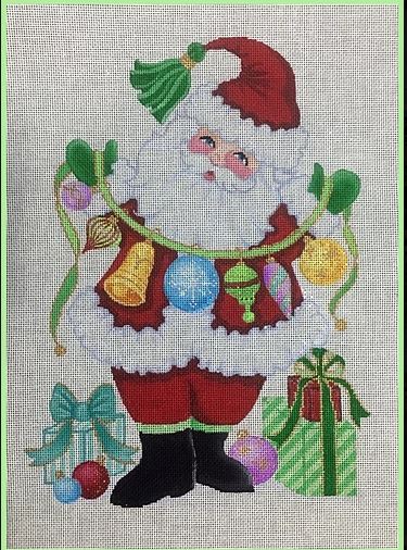 Retro Santa with Ornaments