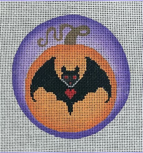 Halloween Pumpkin Round with Bat