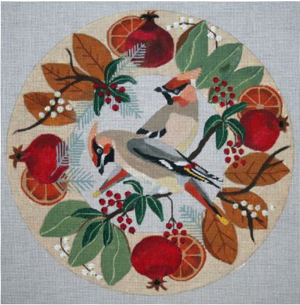 Waxwings in Wreath