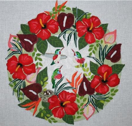 Hummingbirds Tropical Wreath  