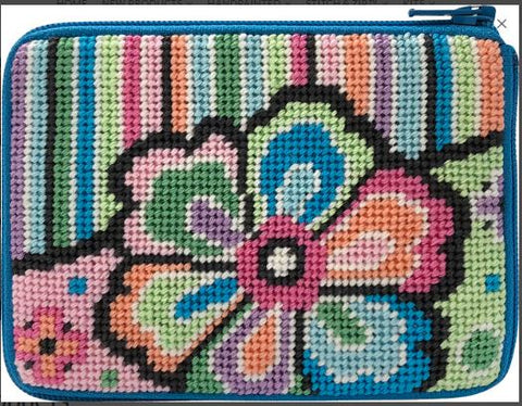 Pastel Floral on Stripes - Stitch & Zip