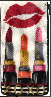 XOXO Lipsticks - Stitch & Zip Eyeglass Case