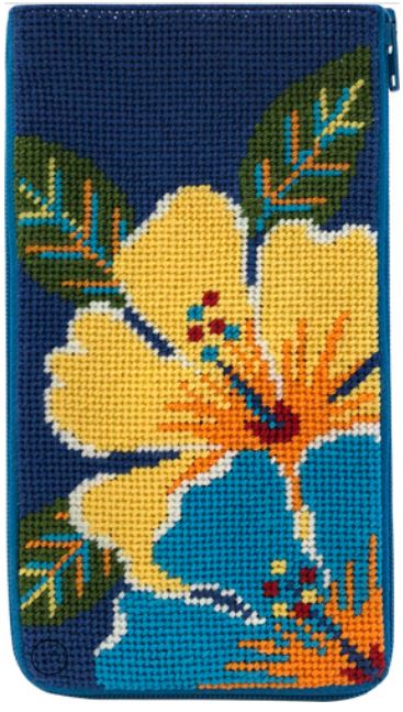 Bright Hibiscus - Stitch & Zip Eyeglass Case