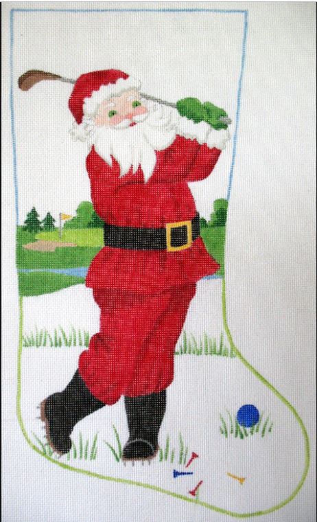 Golfing Santa Stocking