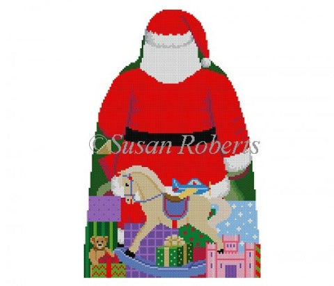 Santa with Toy Bag Tree Topper (back only)