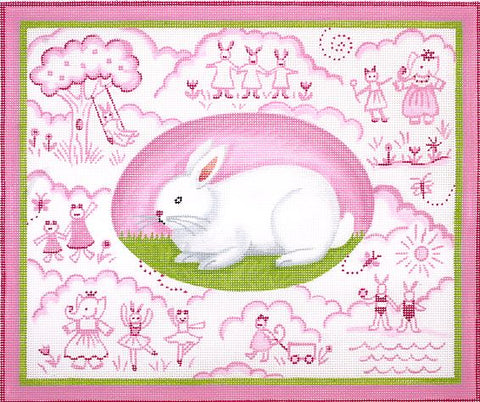 Bunny Toile - Pinks