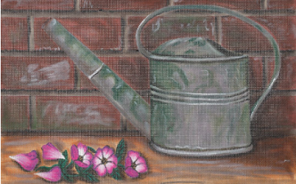 Watering Can With Old Rose