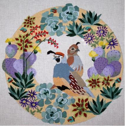 Quail in Desert Wreath