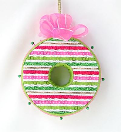 Red & Green Stripe Wreath - Tickled Pink Series