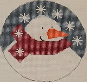 Snowman with Red Collar and Snowflakes