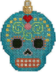 Sugar Skull Ornament - Blue