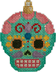 Sugar Skull Ornament - Turquoise