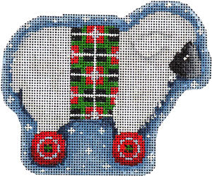 White Sheep on Wheels Ornament 