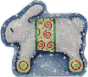 White Bunny on Wheels Ornament 