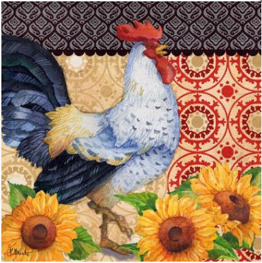 Roosters and Sunflowers III