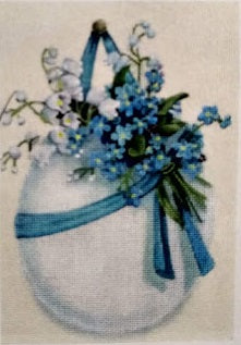 Blue Egg with Flowers